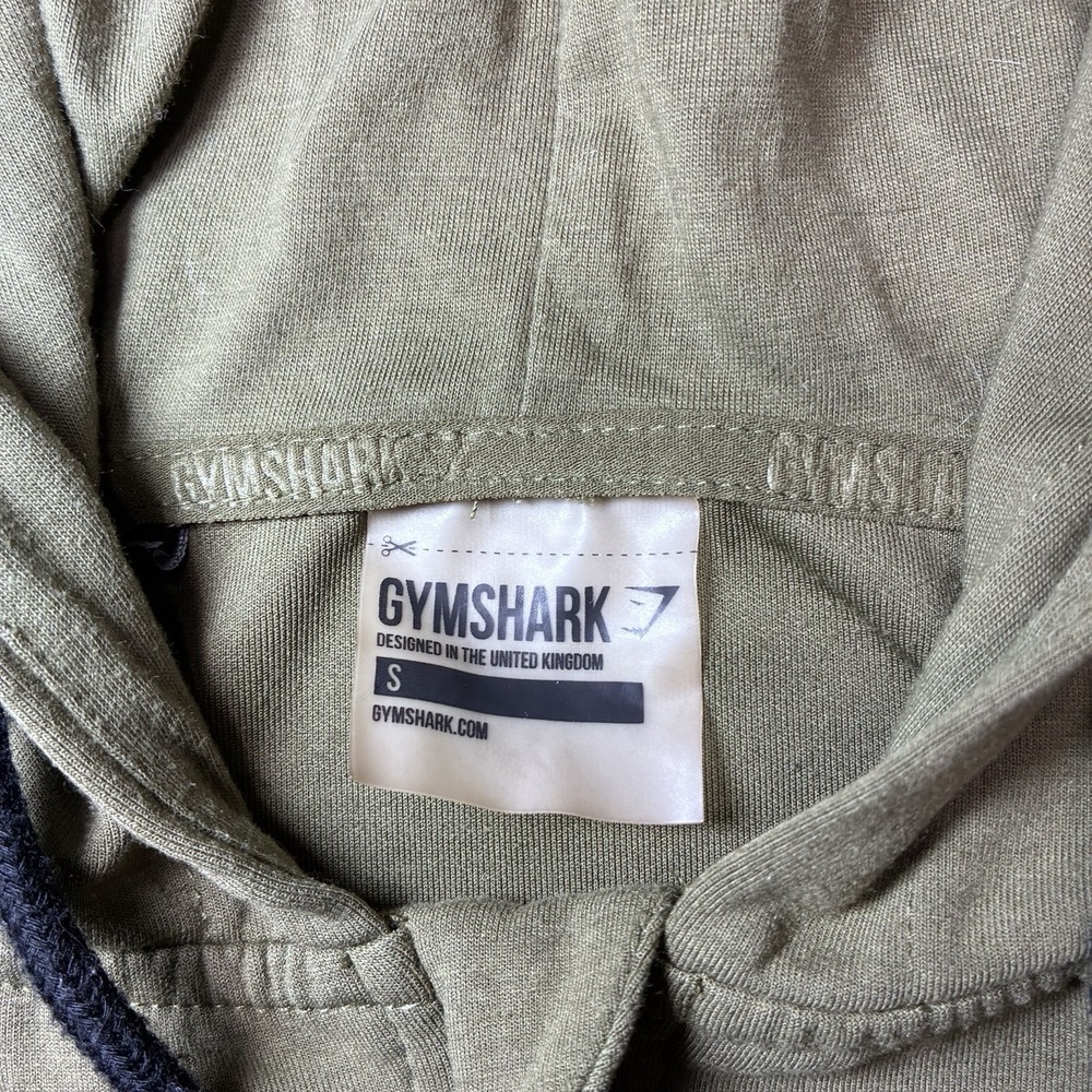 Gymshark Cropped Hoodie Womens Small Green Black Full Zip Hood Athletic - Picture 3 of 10